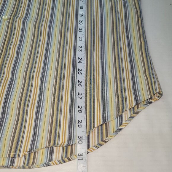 Thomas Dean Shirt Mens L Stripe Flip Cuff Long Sleeve Dress Office Business - Picture 10 of 12